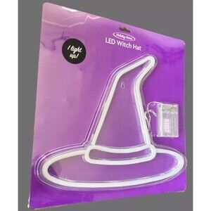 Holiday Home Halloween LED Neon Sign Witch Hat Light Wall Decor Nightlight
